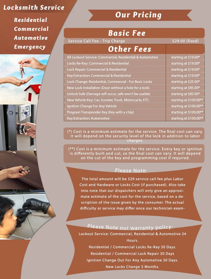 North Miami Locksmith Store North Miami, FL 305-908-3097 - price-list